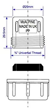 McAlpine ̴_" Overflow Pipe Blank Cap R23U