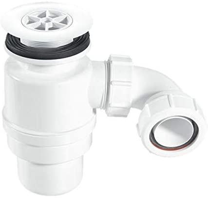 McAlpine 1̴_" 80mm Seal Resealing Shower Trap - 85mm White Plastic STW11-R