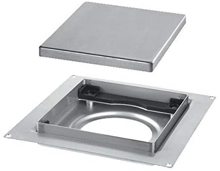 McAlpine Tile-Plain-B 150mm Square Stainless Steel Tile Drain Plain Brushed