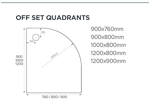 Just Trays Merlin Anti-Slip Offset Quadrant Shower Tray