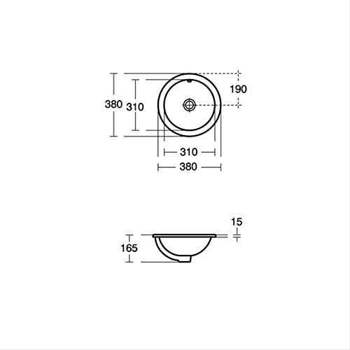 Ideal Standard E502301 Concept Sphere 38cm Countertop Washbasin No tap Hole with Overflow
