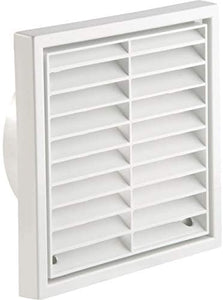 Manrose 100mm External/Internal Fixed Grille for Extractor Fans White 1152W