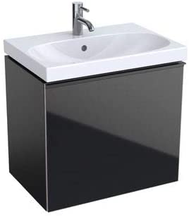 Geberit Acanto Vanity unit Compact 500614, 595x535x416mm, Colour (front/body): glass white/white high gloss lacquered - 500.614.01.2