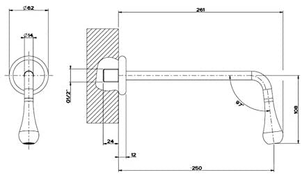 Gessi GOCCIA wall-mounted spout 33719