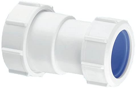 McAlpine S28L-ISO Straight Connector-Multifit x European Pipe Size, White