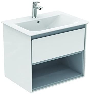 Ideal Standard CONNECT Air furniture vanity unit, 600 mm, 1 pull-out, E0826, colour: White glossy/white matt - E0826B2
