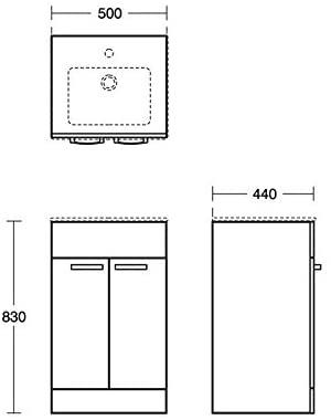 Ideal Standard E1102 Tempo Vanity Unit Floor Standing 500mm
