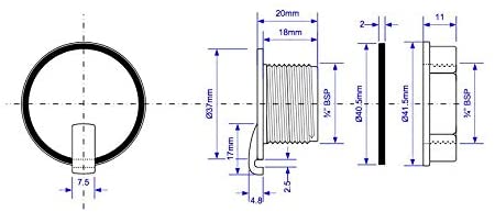 McAlpine 17mm Overflow Stopper O/FSTOP-BL