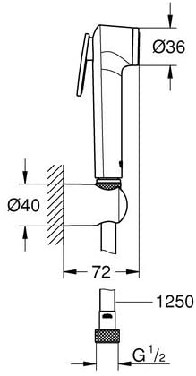 Grohe Tempesta-F Trigger Spray 30 27513001 1-Jet Shower Set with Wall Mount