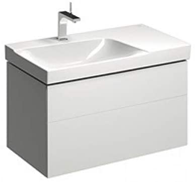 Geberit Xeno 2 Vanity unit with siphon cutout left 500.515, 880x530x462mm, 2 drawers, colour: White high gloss lacquer - 500.515.01.1