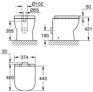Grohe Euro KeramiK Back to Wall Toilet with Soft Close Seat 39555000