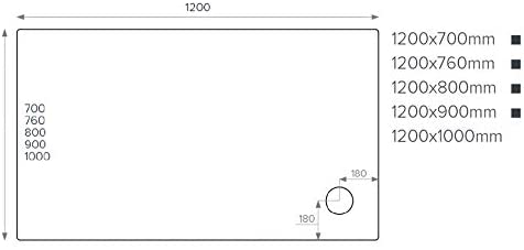 Just Trays Ultracast 1200 x 900mm Flat Top Shower Tray