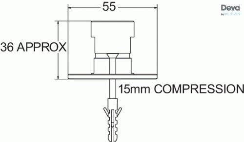 Deva SPE11 Front Wall Fixing for Bar Shower Valve with Chrome Finish