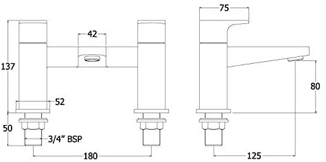 Methven Amio Deck Mounted Bath Filler