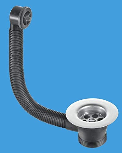 McAlpine 1 1/2‰ۡó� x 70mm Flange Sink Combined Waste and Overflow - Black Overflow Grid FSW2PP70