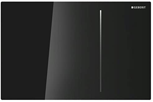 Geberit Sigma70 Flush Plate for Sigma 8cm Black Glass - Flush Bathrooms