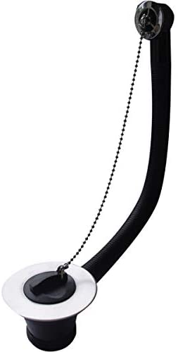 Macdee Wirquin WSO53SS Sink Combination Waste, Plastic Body 1å_" Waste with Poly Plug, Ball Chain and Overflow, Overflow face