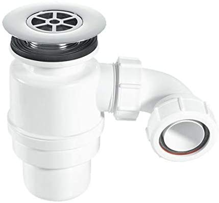 McAlpine 1̴_" 80mm Seal Resealing Shower Trap - 85mm CP Brass STW12-RB