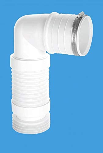 McAlpine Short 90 Degree Back to Wall Flexible WC Connector 110mm Outlet WC-CON8F18-BTW