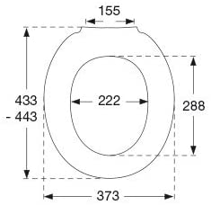 Pressalit 1000í«ÌÎ_Toilet Seat, 1 Supplied, White, 304000-BG4999
