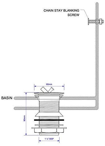 McAlpine Chrome Plated Brass Unslotted Basin Waste 1̴_" BWU60SPH-CB