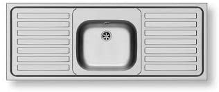 Pyramis Melite 1310 x 510mm 2 Tap Hole Kitchen Sink