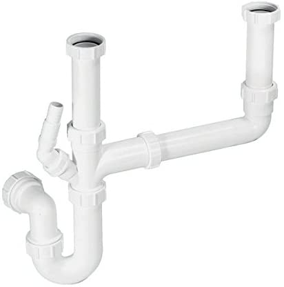 McAlpine SK2 Standard Double Bowl Sink Kit, White