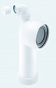 McAlpine WC-CON8V 90 Degree Bend Adjustable Length Rigid WC Connector with Vent Boss, White