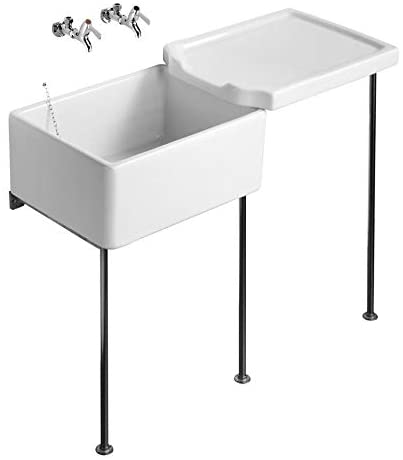 Armitage Shanks S583501 Belfast Fireclay Drainer, 61x46cm for Sinks at Least 455mm Wide
