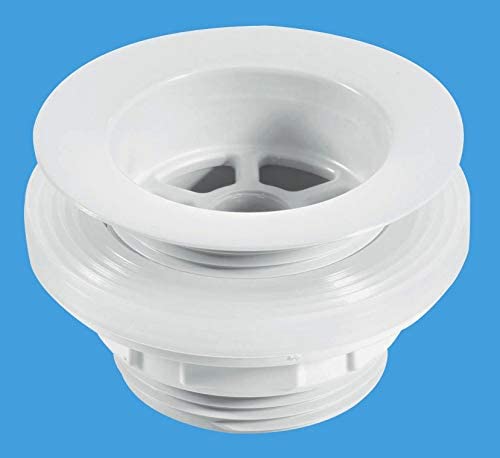 McAlpine 70mm White Plastic Flange x 1̴_" Backnut Bath Waste W5
