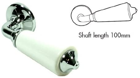 Derwent Macdee Chrome Victorian Chrome & White Ceramic Cistern Lever Handle DCA01WH, Multi-Colour