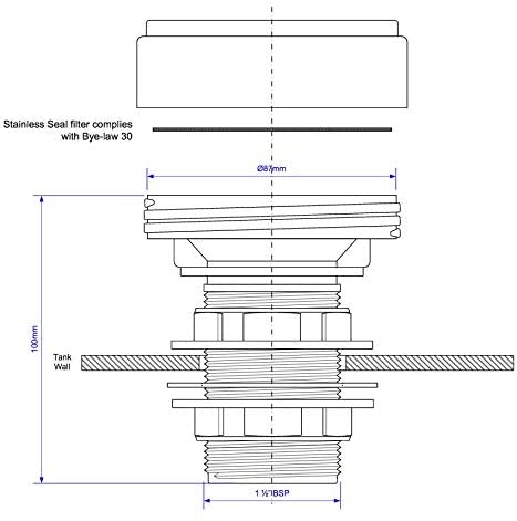 McAlpine Screened Tank Breather 1̴_" TWLFBR