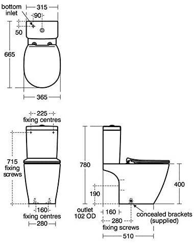 Ideal Standard E822901 Concept Cube Close Coupled WC Pan Only with Aquablade Technology