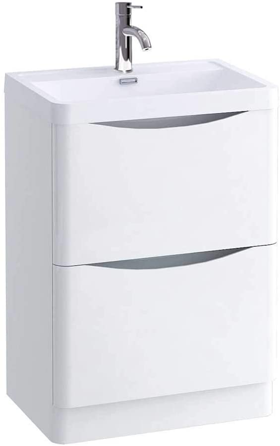 Synergy Kiev 600mm White Gloss Wall Vanity Unit