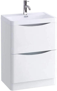 Synergy Kiev 600mm White Gloss Wall Vanity Unit