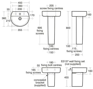 Ideal Standard Concept Sphere 550mm 1TH Basin E786201