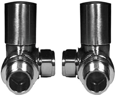 Reina Crova Corner Steel Radiator & Towel Rail Valve Brushed