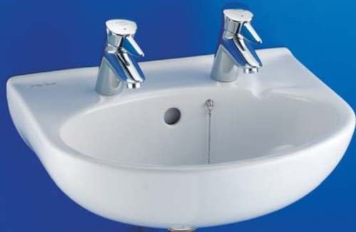 Armitage Shanks S222001 White Portman 500 mm Two Tapholes Basin, Wall