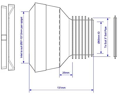 McAlpine 97-107mm Inlet Straight MACFIT WC Connector MAC-3C