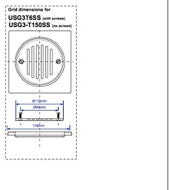 McAlpine Trapped Gully Polished Stainless Steel Tile USG3-T150SS