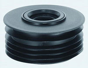 McAlpine DC2-BL 4"/110mm Drain Connector with Sealing Ring to fit Plastic Waste Pipe, Black