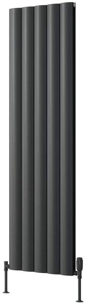 Reina Belva Aluminium Anthracite Double Panel Vertical Designer Radiator 1800mm x 412mm - Central Heating