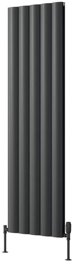 Reina Belva Aluminium Anthracite Single Panel Vertical Designer Radiator 1800mm x 516mm - Central Heating