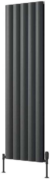Reina Belva Aluminium Anthracite Single Panel Vertical Designer Radiator 1800mm x 412mm - Central Heating