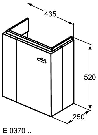 Ideal Standard Connect Space E0370WG Wall Mounted Washbasin Cabinet 45 Left White High Gloss