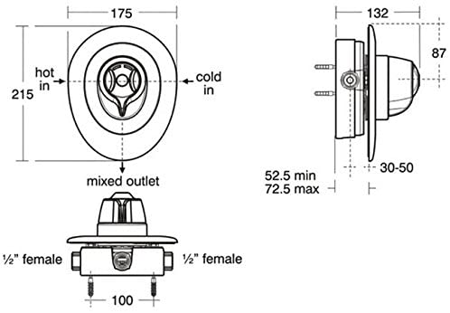 Ideal Standard A3102AA Chrome Trevi CTV Built-In Thermostatic Shower