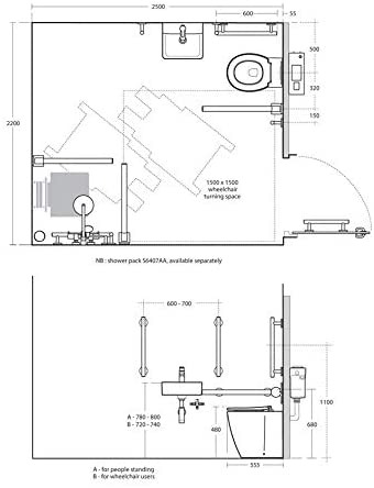 Ideal Standard S6406AA Concept Freedom Ensuite Bathroom Pack with 40cm Basin & Raised Height Standard Projection Back-to-Wall WC