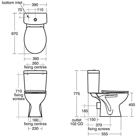 Armitage Shanks Sandringham 21 E896301 Close Coupled Toilet