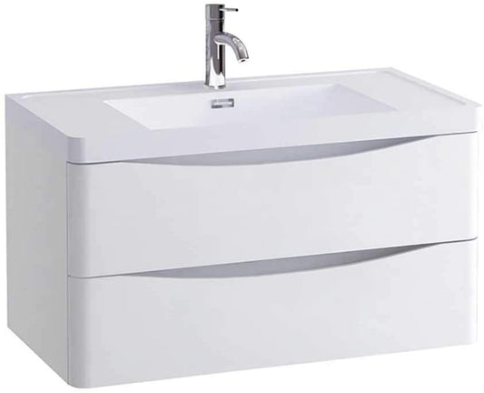 Synergy Kiev 900mm White Gloss Wall Mounted Vanity Unit SY-KIE07