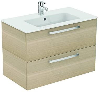 Ideal Standard Waschtischunterschrank EUROVIT,2 Ausz, 815x450mm, Weiß/Hgl.weiß lackiert, E3242WG